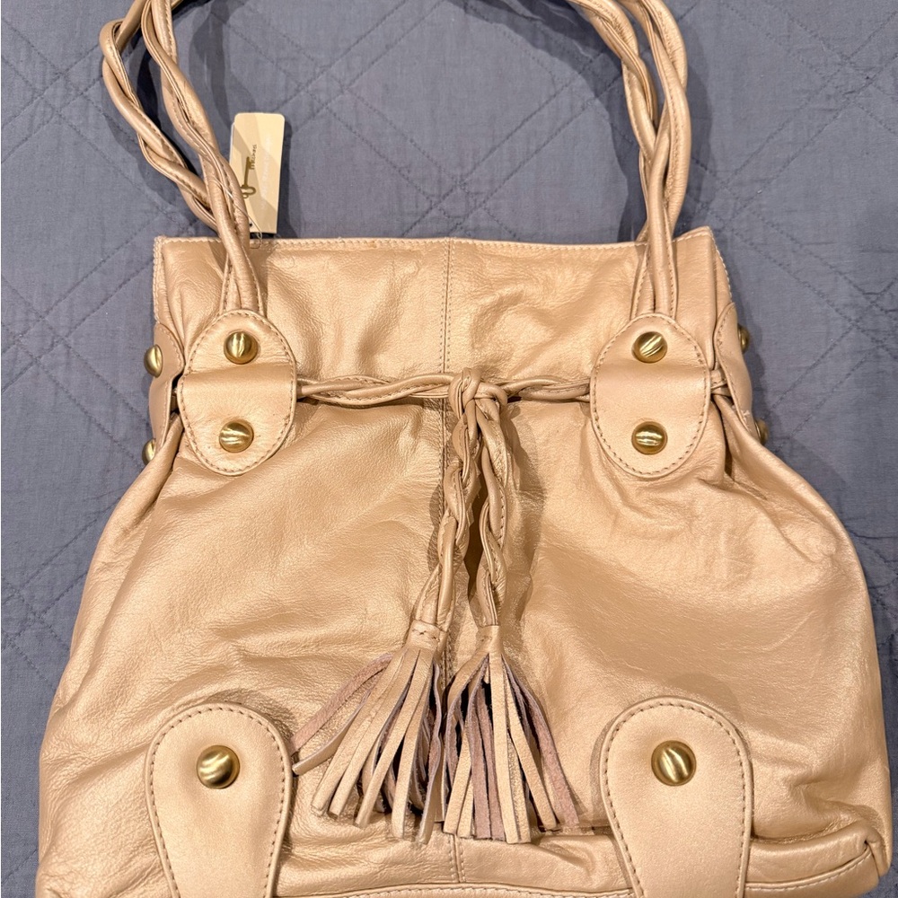 NWT Michael Rome Designs Champagne leather braided bag